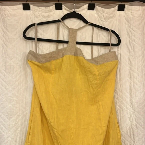 NWOT Anthropologie Linen Blend Halter Maxi